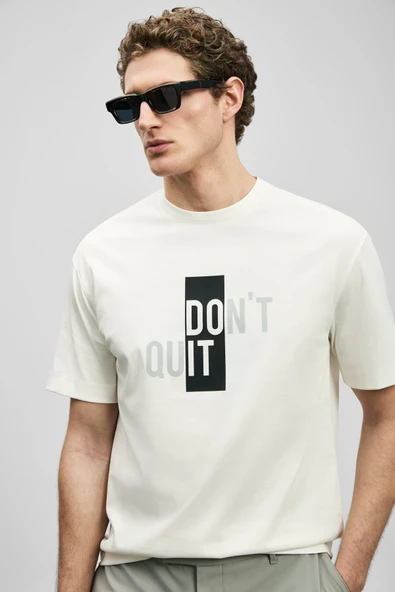 Lufian 111020285 Carl Modern Grafik T- Shirt Tişört Erkek Tişort ürün görseli 1