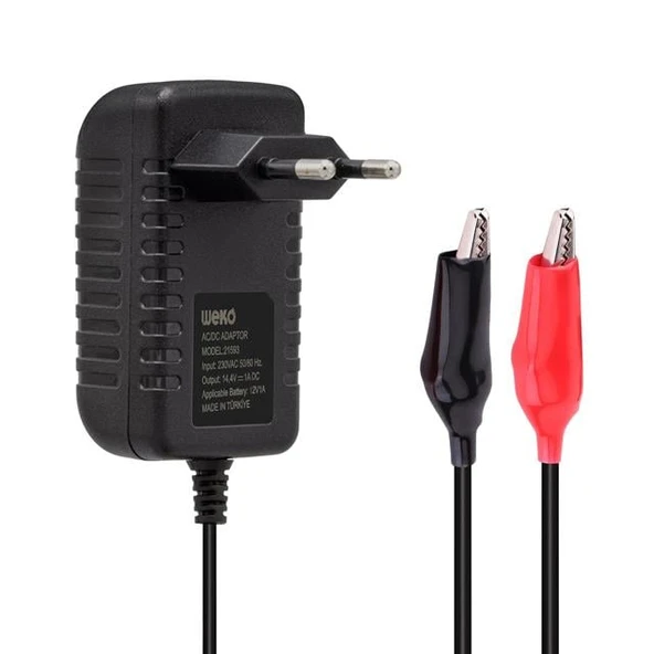 Weko 14.4 Volt 1Amper Krokodil Uçlu Ledli Yerli Üretim Akü Şarj Cihazı ürün görseli 1