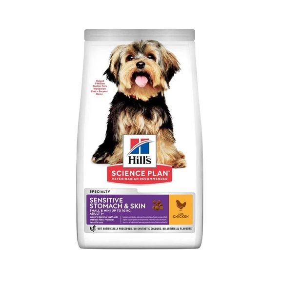 Hill's Small Miniature Sensitive Stomach & Skin Hassas Tavuklu Yetişkin Köpek Maması 1,5 KG Açık Mama ürün görseli 1
