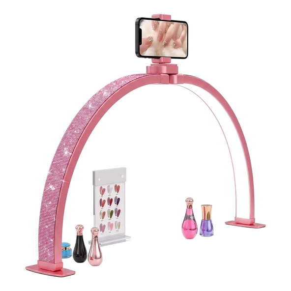 Trled F-700A 70CM Pembe Elmas Desenli Katlanabilir Masaüstü Manikür Ve Protez Tırnak Lambası ürün görseli 1