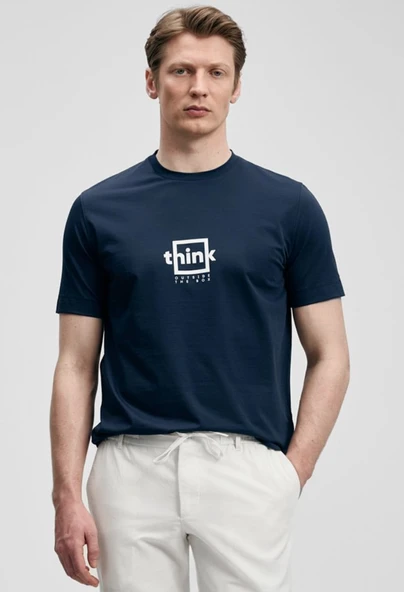 Lufian 111020310 Thınk Modern Grafik T- Shirt Tişört Erkek Tişort ürün görseli 1