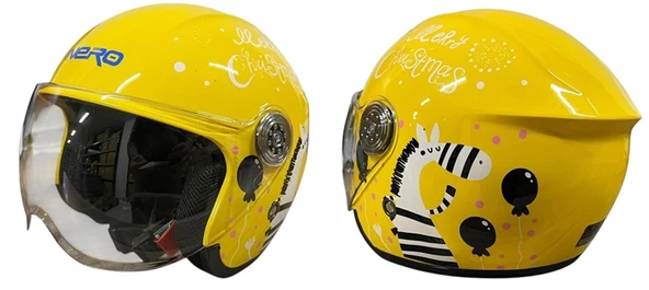 NERO ÇOCUK KASK ÇENESİZ 601 SARI M BEDEN ürün görseli 1
