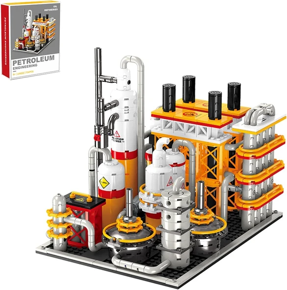 City Gas Station Building JJ9222 734 Parça Modüler Kimyasal Tesis Yapı Seti ürün görseli 1