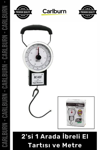 #Tartı Hassas Kancalı Valiz Kantarı Pazar 35 Kg Yaylı 2'si 1 Arada İbreli El Tartısı Metre ürün görseli 1