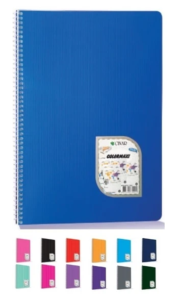 Çınar A5 Colormaxi Spiralli Defter Plastik Kapak 72 Yaprak Çizgili 72/1 73501 (12 Li Paket) ürün görseli 1