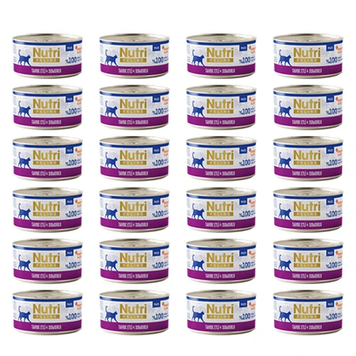 Nutri Feline Adult Pate 70Gr Tavuk Etli & Somonlu 24Adet Yaş Yetişkin Kedi Maması ürün görseli 1