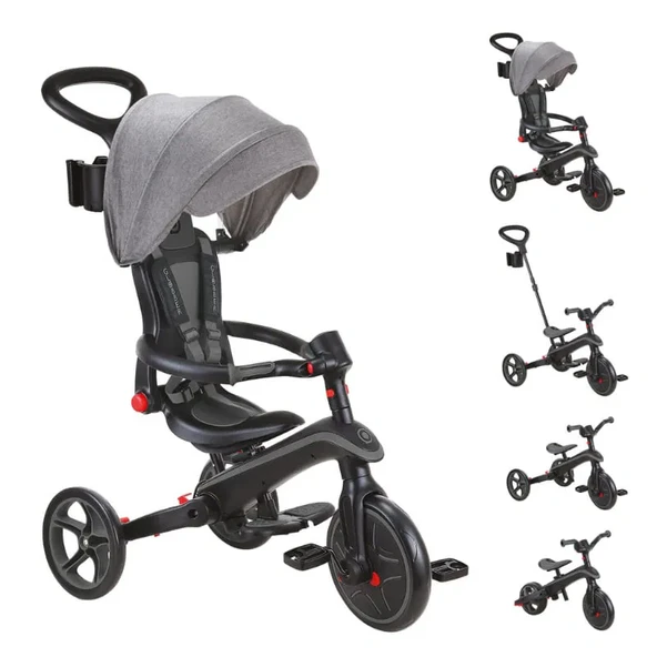 Globber Explorer 4in1 Katlanabilir Bisiklet Siyah Gri - Resim 2