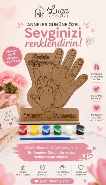 Anneler Gününe Özel Hediye Kendin Yap Boyama Seti ürün görseli 1