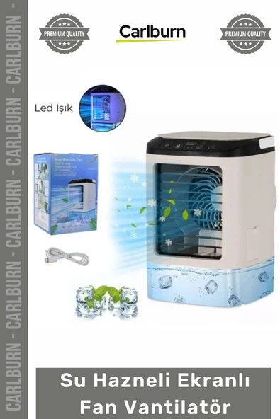 #Vantilatör Sessiz Taşınabilir Hava Soğutucu Dijital Gösterge USB Su Hazneli Ekranlı Fan Vantilatör ürün görseli 1