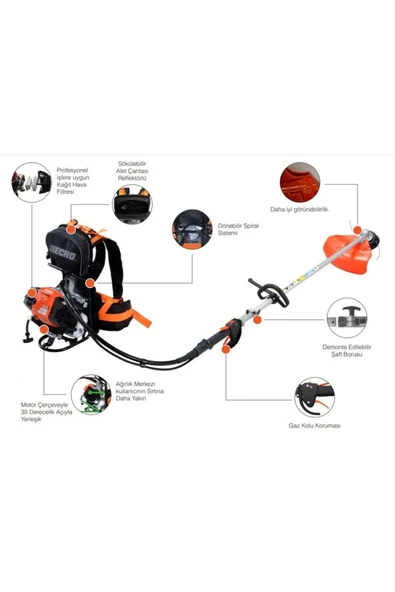 Echo RM 520 ES 2.9 Hp Benzinli Sırt Tırpan - Resim 2