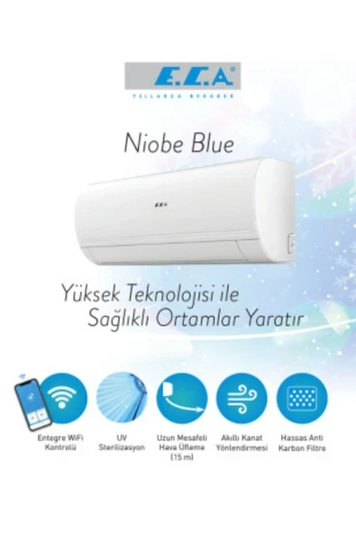 Eca Niobe Blue 12.000 BTU Inverter Duvar Tipi Split Klima R32 Wi-Fi + UV A++ ürün görseli 1