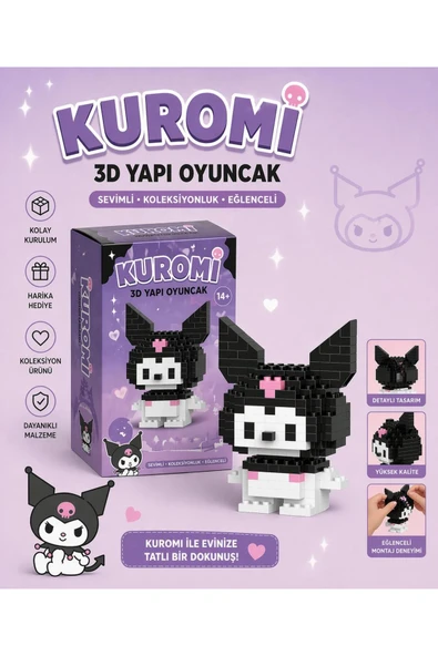 JOYSTER Kuromi Figürlü Siyah Tavşan 3d Yapboz Puzzle Mikro Retro Hobi Ve Dekorasyon Seti ürün görseli 1