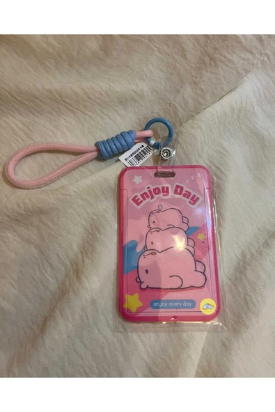 JOYSTER Pembe Lisanlı Kapibara Figürlü Askılı Sert Plastik Kimlik Ve Kart Koruyucu ürün görseli 1