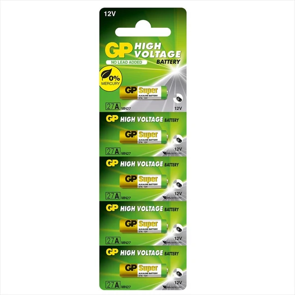 GP 27A 12V Alkalin Pil 5'li Paket ürün görseli 1
