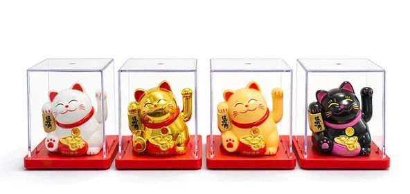 Güneş Enerjili Sallanan Şans Kedisi - Maneki Neko Alk4527 ürün görseli 1