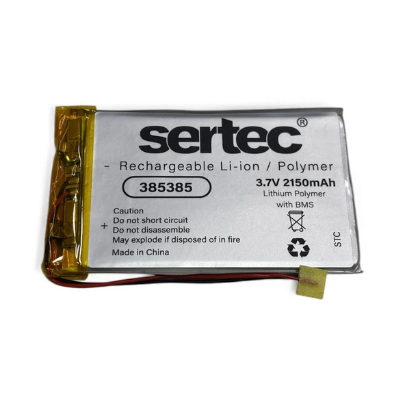 Sertec 385385 3.7V 2150 MAh Li-Polymer Pil (Devreli/1.5A) ürün görseli 1