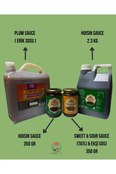 Woh Hup Erik Plum Sos 2.3 Kg & Hoisin Sos 2.3 Kg & Sweet and Sour Sos 350 Gr & Hoisin Sos 350 Gr ürün görseli 1