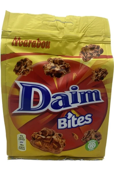 MARABOU Daim Bites Mısır Gevrekli Bademli Karamel Dolgulu Sütlü Çikolata 145 Gr. ürün görseli 1