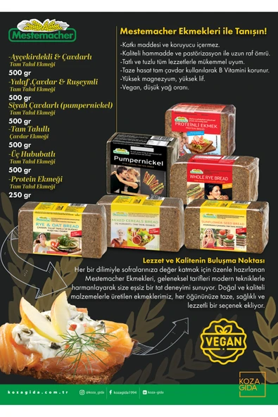 Mestemacher Protein Ekmeği 250 gr / Alman Ekmeği - Resim 4