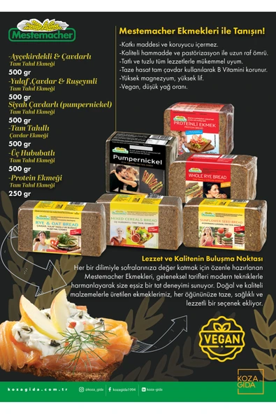 Mestemacher Tam Tahıllı Çavdar Ekmeği 500 Gr. - Resim 5