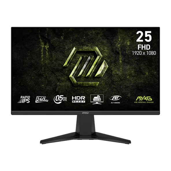 MSI MAG 255F X24 24.5 1920x1080 FHD 240Hz 0.5ms HDMI DP HDR Ready Adaptive Sync Rapid IPS Gaming Monitör ürün görseli 1