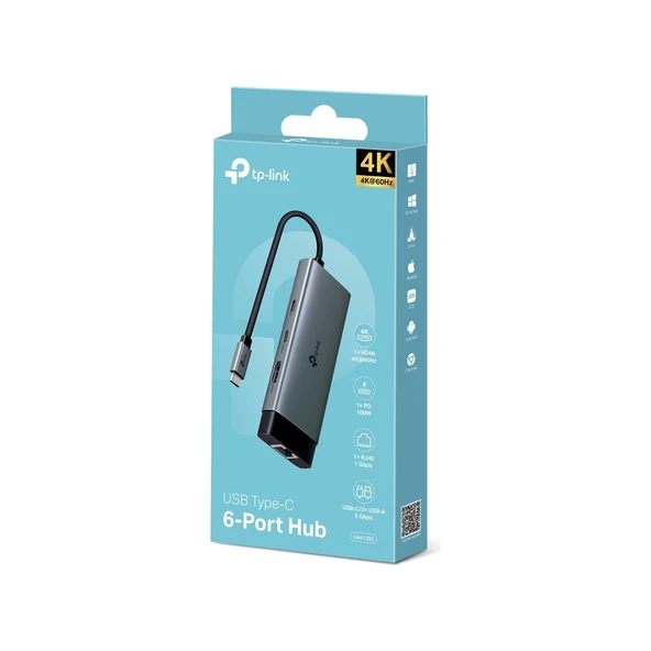TP-LINK UH6120C USB Type C 6-Port Hub - Resim 4