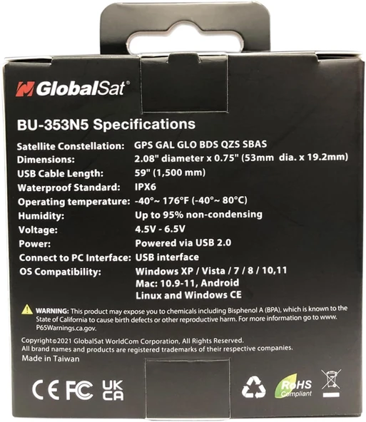GlobalSat BU-353N5 USB GNSS Alıcısı - Resim 5