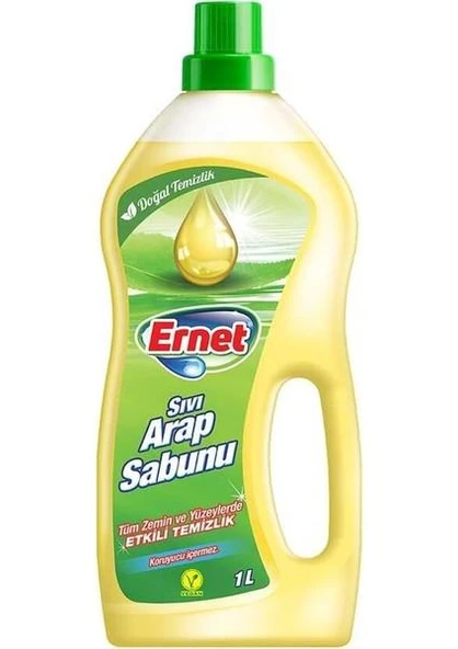 Ernet 1 lt Sıvı Arap Sabunu Doğal Temizlik İçin Tüm Yüzeylerde Kullanıma Uygun ürün görseli 1