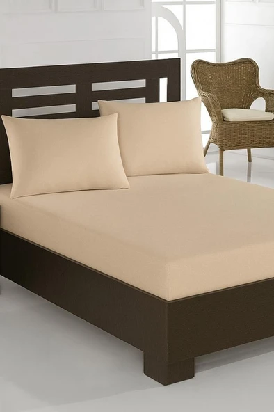 Bella Çift Kişilik 180x200 cm Lastikli Çarşaf Takımı Cappucino ürün görseli 1