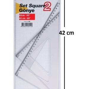 Şeffaf Gönye 42 cm 45 Derece x 42 cm 60 Derece ürün görseli 1