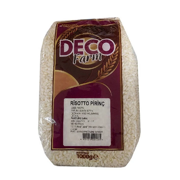 Deco Farm Risotto Pirinç 1 Kg  Kremamsı Kıvam İçin Özel İtalyan Tipi Pirinç ürün görseli 1