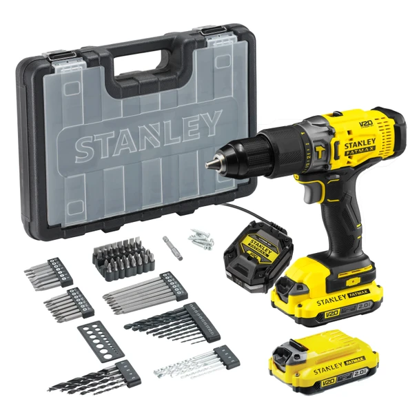 Stanley Fatmax SCD718D2KA 18V 2AH V20 Çift Akü Darbeli Matkap + 83 Parça Aksesuar Hediyeli ürün görseli 1