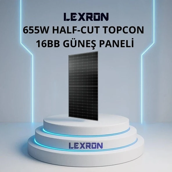 LEXRON 655W 132 CELL 16BB HALF-CUT TOPCON 16BB GÜNEŞ PANELİ ürün görseli 1