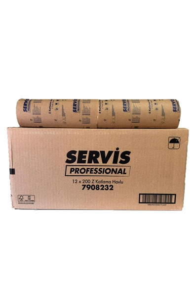 Servis Professional Z Katlı Havlu 20x21 Cm 200 Yaprak 1 Koli  Dispenser Uyumlu Kağıt Havlu ürün görseli 1