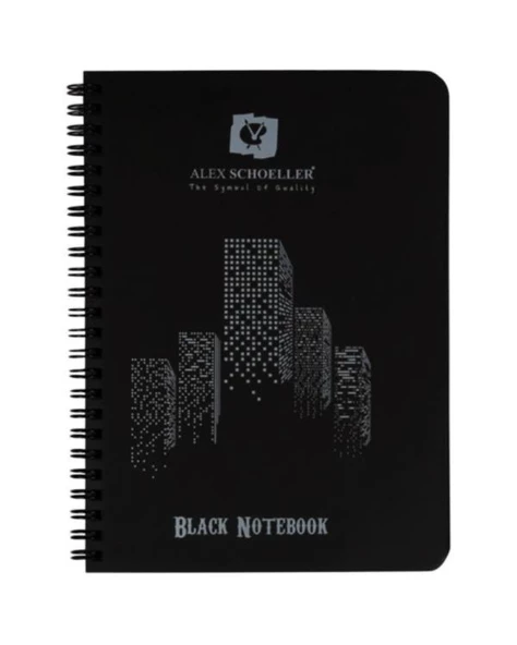 Alex Schoeller Spiralli Siyah Defter A6 – 120gr 60 Yaprak ürün görseli 1