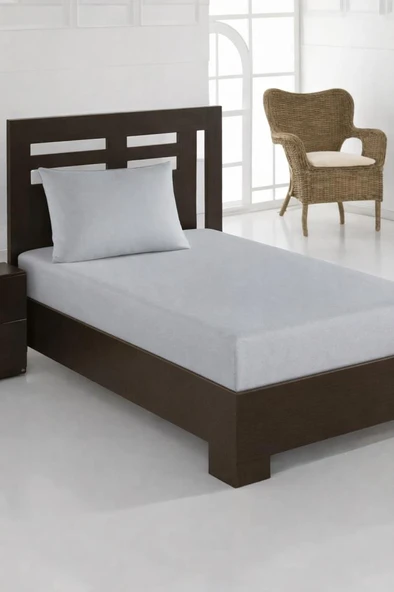 Bella Tek Kişilik 100x200 cm Lastikli Çarşaf Takımı Açık Gri ürün görseli 1