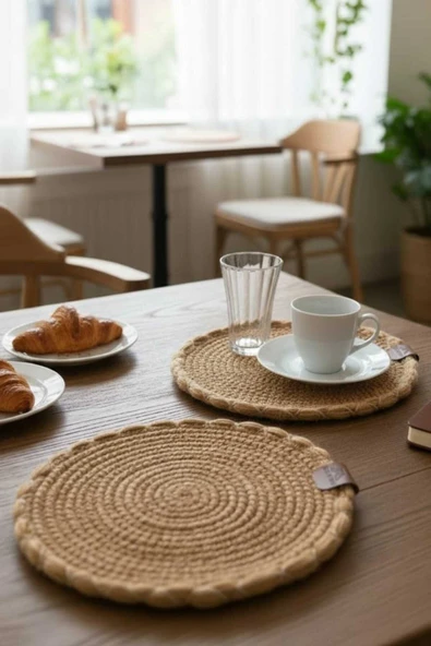 home inn Örgü Model Kahve Sunumluğu 2’li Set 23 Cm – El Yapımı Bardak Altlığı Dekoratif Sunum Altlığı ürün görseli 1