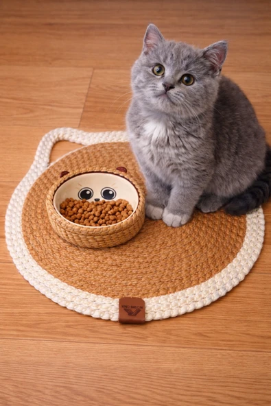 Home Inn Home Textile Kedi Mama Kabı ve Paspası – Su Geçirmez & Leke Tutmaz ürün görseli 1