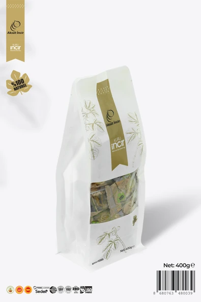 Tek Tek Paketli Premium 400g Kuru Incir Flat Bottom Paket ürün görseli 1