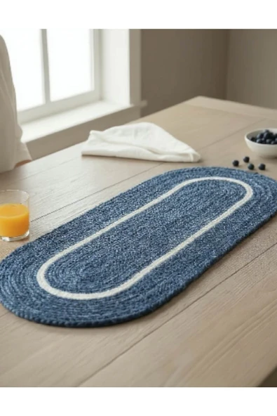 home inn Runner Örgü Dokulu Oval Model 35x100 cm – Şık Masa Runnerı ürün görseli 1