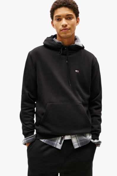 Tommy Hilfiger   TJM REG S FLAG HOODIE Erkek Siyah Sweatshirt - DM0DM20742 ürün görseli 1