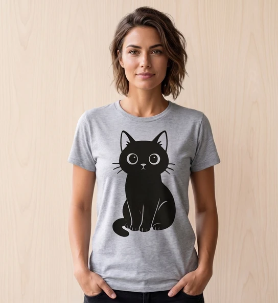 Kedi ütü ile uygulanabilen DTF tekstil baskı ürün görseli 1