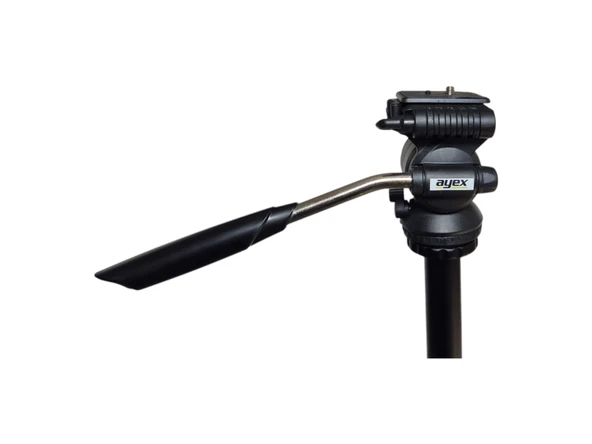 Ayex KH-2028 Tripod Video Kafa – Pan Tilt Head, 360° Dönebilen, Hızlı Bağlantı Plakalı, Metal Kollu ürün görseli 1