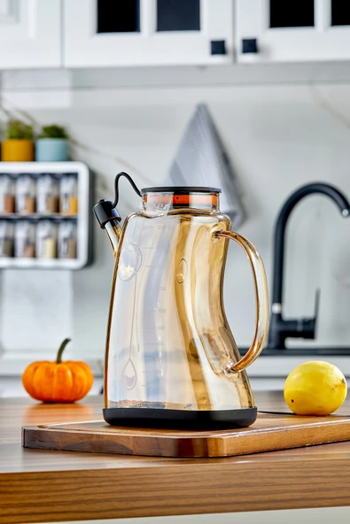 Cooker 1.1 Litre Borosilikat Cam Yağlık ve Sirkelik Zeytinyağ Şişesi Şeffaf ürün görseli 1