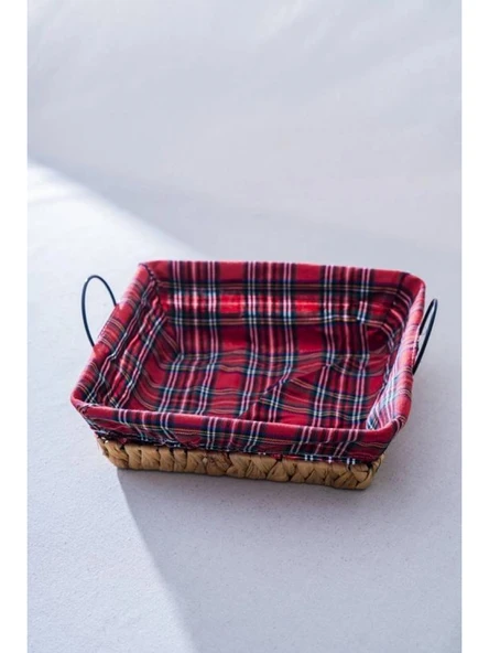 Acar Rustika Nomia Kare Hasır Ekmek Sepeti 26.5 x 26.5 x 7 cm  ürün görseli 1