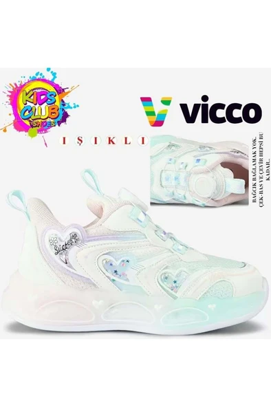 Vicco Benetti 346.B26Y.155-11 Kız Çocuk Işıklı Spor Ayakkabı Beyaz 24-28 ürün görseli 1