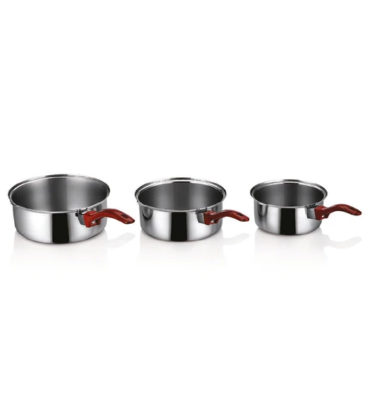 Shine Kitchen Kaçerola Takım  Paslanmaz Çelik Tencere Seti ürün görseli 1