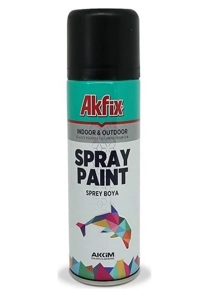 Akfix Akrilik Sprey Boya 400 ml - Mat Siyah ürün görseli 1