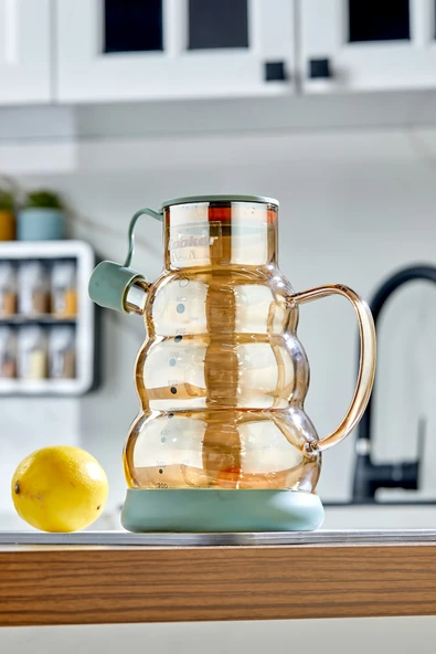 Cooker 1.1 Litre Borosilikat Cam Yağlık ve Sirkelik Zeytinyağ Şişesi Şeffaf ürün görseli 1