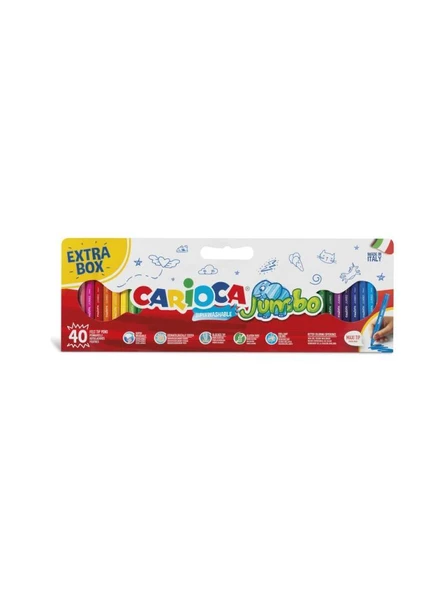 Carioca Jumbo Süper Yıkanabilir Keçeli Boya Kalemi 40'lı ürün görseli 1